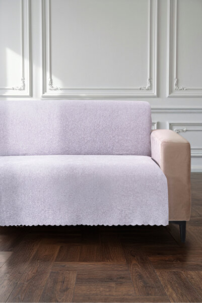 VELANORA HOME Silver Gray 175X215 cm Premium Sofa Cover Chenille Jacquard Fab...