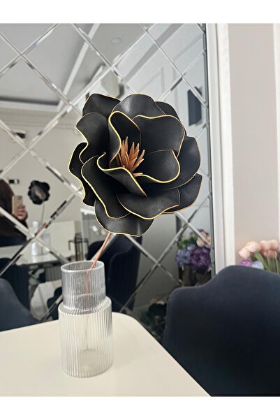 CrossWell Dekoratif Gold Şeritli Zümrüt Yeşili Yapay Çiçek - Modern Masa Üstü...