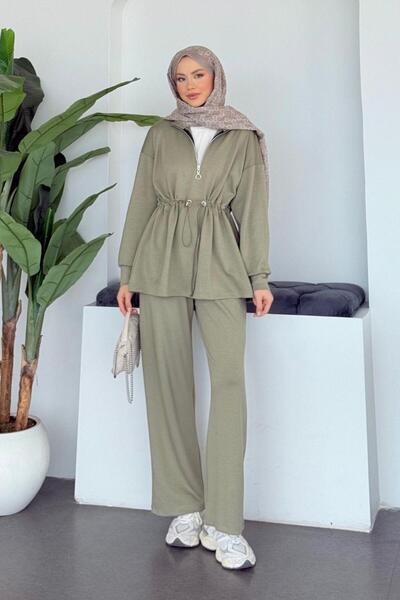 Şulemoda Giyim Ayla Half-Zip Suit Khaki
