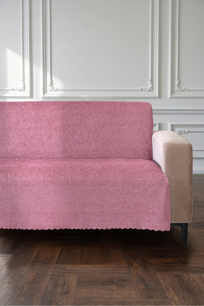 VELANORA HOME Dusty Rose 175X215 cm Premium Sofa Cover Chenille Jacquard Fabr...