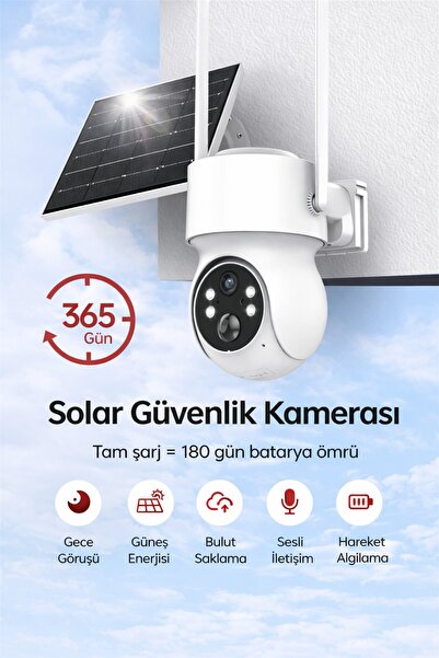 Abbruch Güneş Enerjili Kablosuz Güvenlik Kamerası Dış Mekan Wifi Bağlantılı 1...