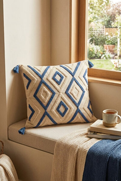 Valmia Home Modern Geometric Patterned Embossed Textured Decorative Throw Pil...