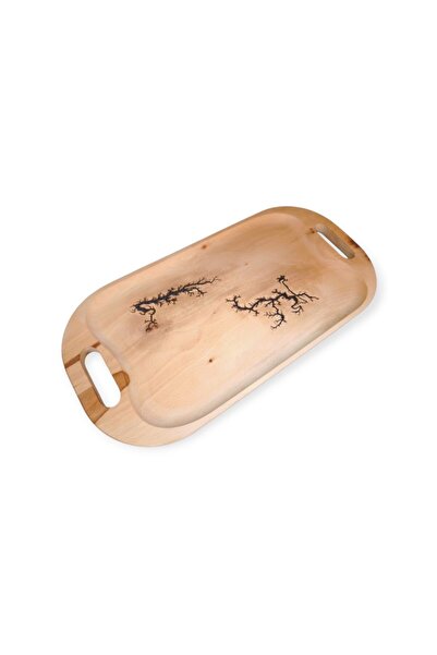 ArtKer Wood Tray with Unique Burnt Pattern