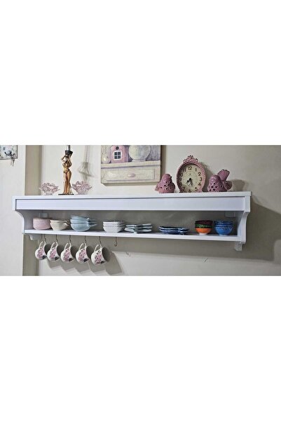 TrMuko Café Royale Vintage Mutfak Rafı - Dekoratif Fincan ve Kupa Askılığı - ...