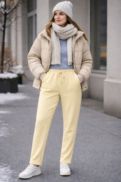 metsawear Women's 2-Thread Rastered Sweatpants – Lightly Shrinking Straight L...