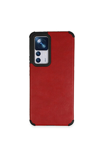 eco port Mi 12t Compatible Case Loop Leather Silicone - Red