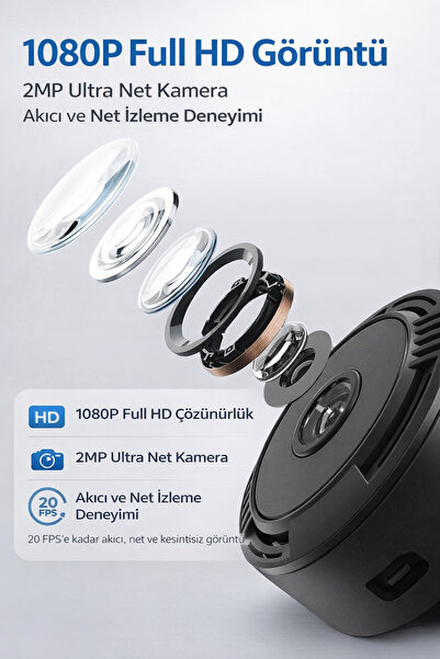 MİNGODAN WiFi Mini Güvenlik Kamerası 1080P Full HD | Uzaktan Canlı İzleme | Ç...