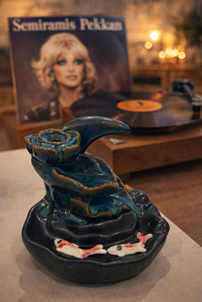 ORANGE CONCEPT Seramik Balık Figürlü Geri Akış Tütsülük – Dekoratif Şelale Tü...