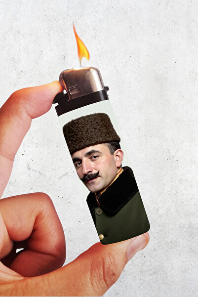 Huggy Craft Enver Paşa Baskılı Klasik Çakmak, Tekrar Doldurulabilir