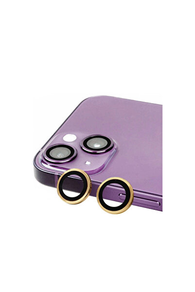 eco port عدسة كاميرا آيفون 15 بلس راز ميتال - أصفر