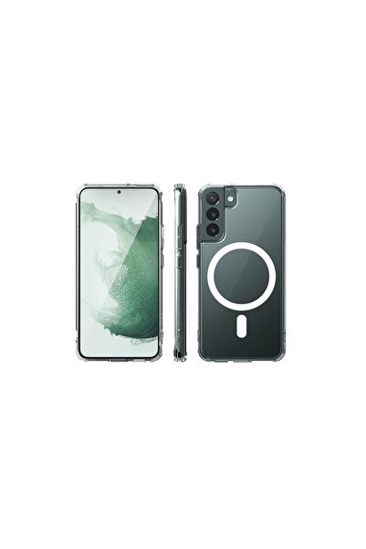 eco port جراب سامسونج جالاكسي S22 مصنوع من السيليكون الشفاف المغناطيسي - شفاف