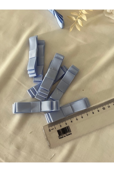 partici dükkanı 10Pcs - Three Layers of Grogen Ready-Made Bow Ribbon - Blue C...