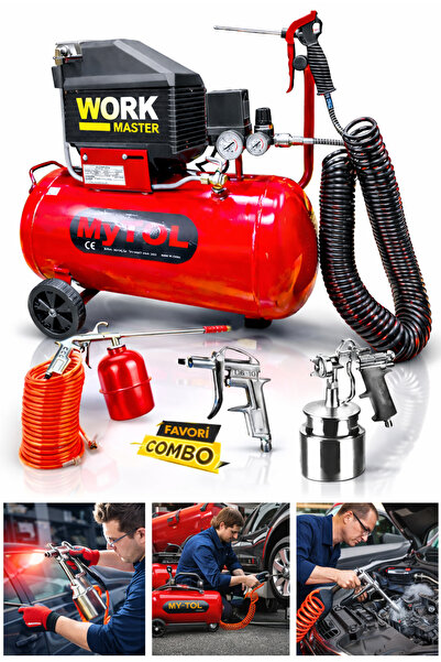 WORKMASTER EnÇok Tercih edilen Usta İşi 2HP 50 Litre Kompresör – Full Paket B...