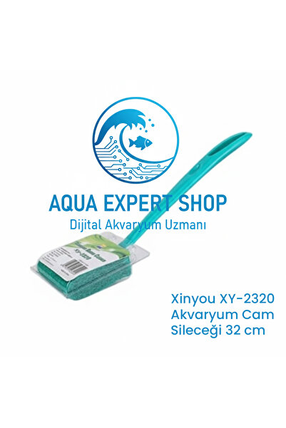 Xinyou Akvaryum Cam Sileceği - Akvaryum Temizlik Ekipmanı - Saplı - 32 cm - X...