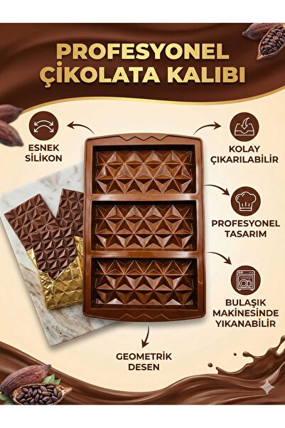 LOVYCO Silicone Tablet Chocolate Mold - 3 Diamond Patterns with Deep Chambers...