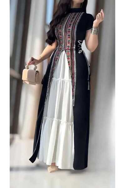 Prestige dresses فستان كريب تطريز