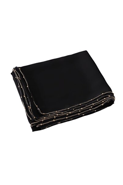 Perfectory Premium Pearl-Beaded Medina Silk Chiffon Hijab Headscarf, 175 x 70 cm