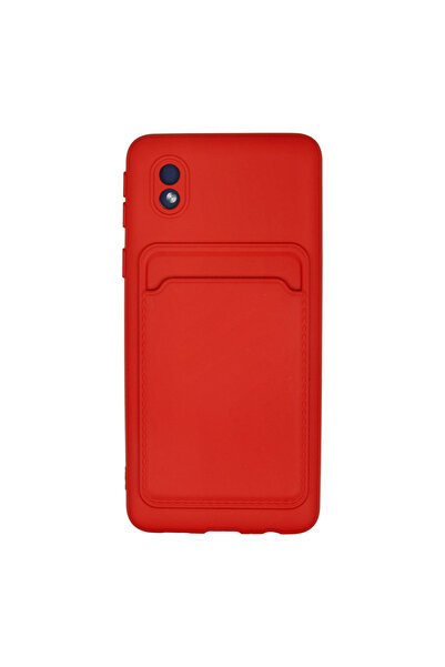 eco port حافظة سامسونج جالاكسي A01 كور سيليكون مع بطاقة عمل كلفن - أحمر