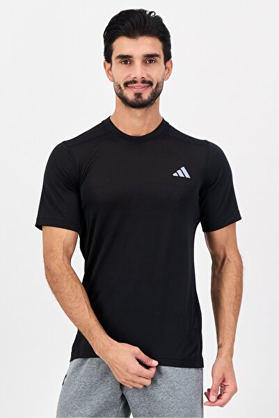 adidas Men Sportswear Fit Short Sleeve Running T Shirt, Black