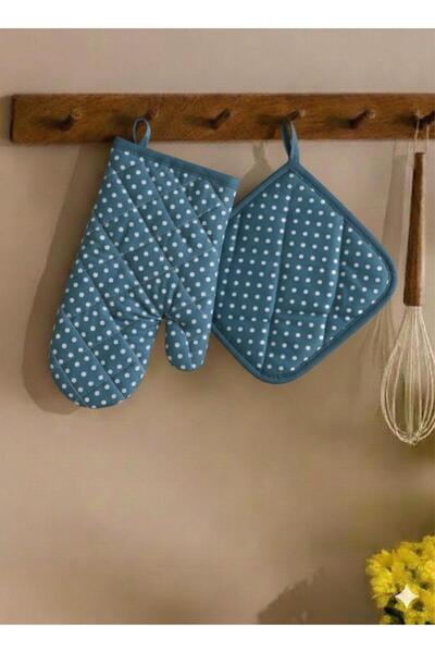 EvimSoft Yanmaz ve Isıya Dayanıklı Fırın Eldiveni ve Tutacak (1 adet eldiven ...