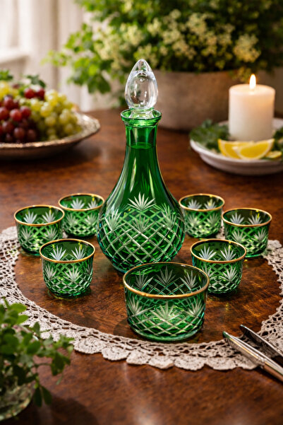 Kristal Market Zemzem Mıra Set Cut Crystal Handcrafted Tassel Pattern