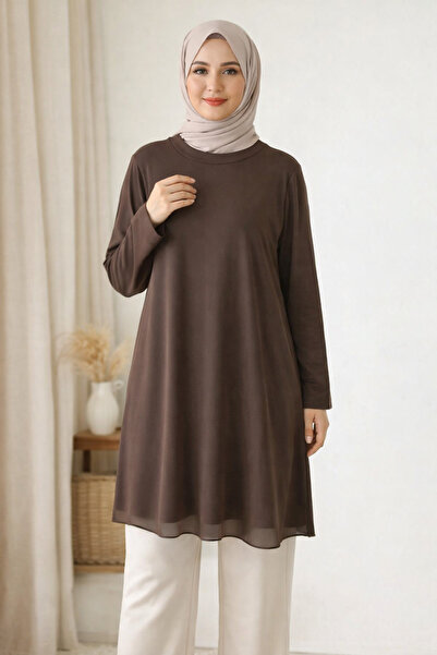 Puane Tunica de damă MARO cu mânecă lungă și detaliu din șifon în față 102690