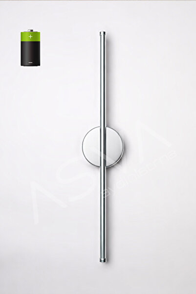 asva aydınlatma Krom Pilli Günışığı Led Modern Aplik Dekoratif 70 Cm