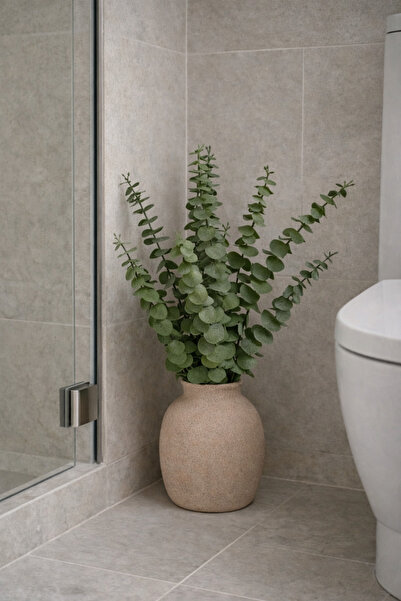 ELZI ATÖLYE Doğal Görünümlü Yüksek Kaliteli Yapay Yeşil Demet 11 Dallı – 50 cm