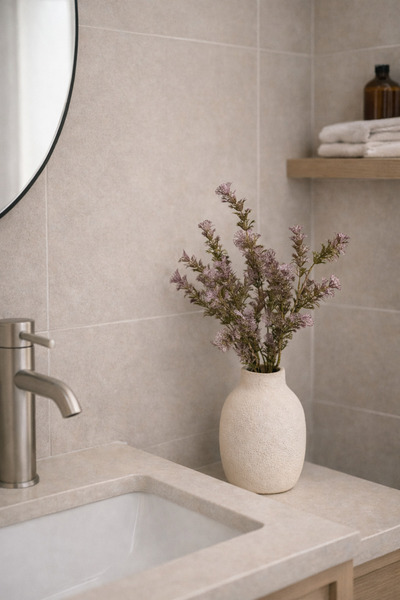 ELZI ATÖLYE Doğal Görünümlü Yüksek Kaliteli Yapay Pine Dalı Yeşil ve Mor Tonl...