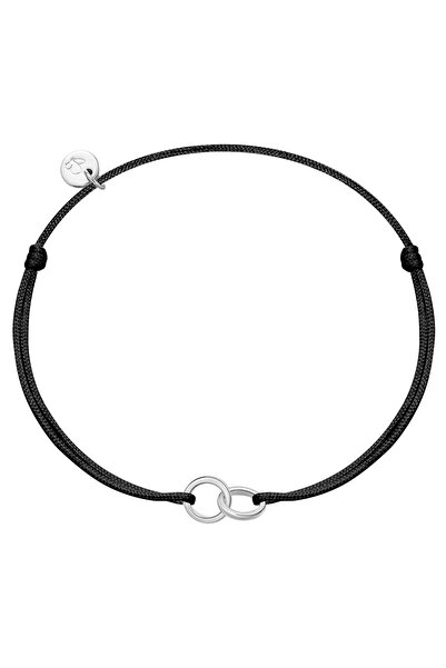 Glanzstücke München Textilarmband Armband Sterling Silber Textil (schwarz)