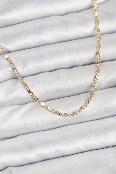 Genel Markalar Cm 14K Gold Renk Lazerli Zincir Model Kadın Kolye Tj-Bko10923
