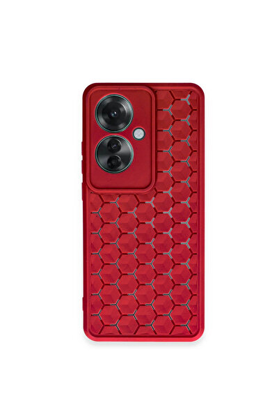 eco port Oppo Reno 11F Case Honeycomb Silicone Cover - Red