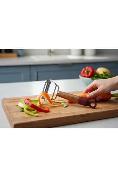 IVORY Wooden Handle Vegetable and Fruit Peeler,(Stainless Steel)