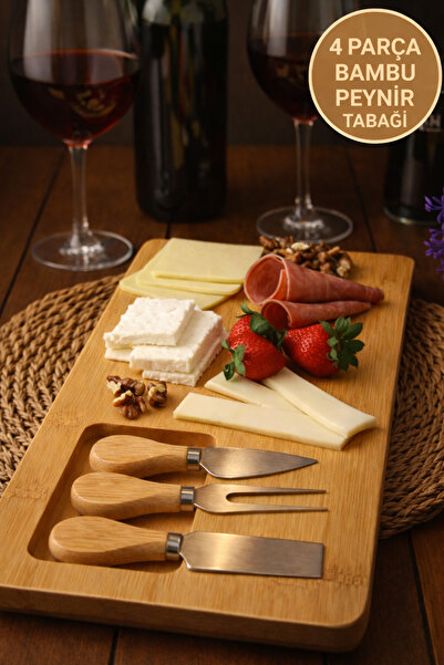 Open Home Concept 4-Piece Bamboo Cheese Presentation Board 36X18 cm – Cheese ...