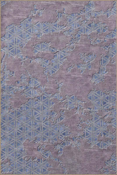 Rugs Modern Halı Blue Patterned Decorative Carpet Miravip902