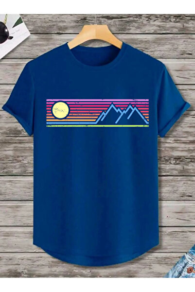 SUNFREE تيشيرت قطني بأكمام قصيرة وتنورة بيضاوية مطبوعة من NATURE