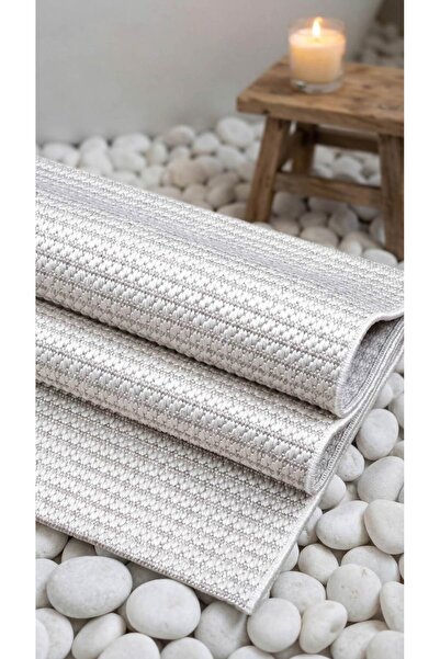 Zev Halı Modern Sade Krem Sisal Halı - Makinede Yıkanabilir Kaymaz Tabanlı Sa...