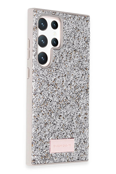 Najmaddin غطاء سامسونج جالاكسي S23 الترا برايت لامع من ون جيف - فضي