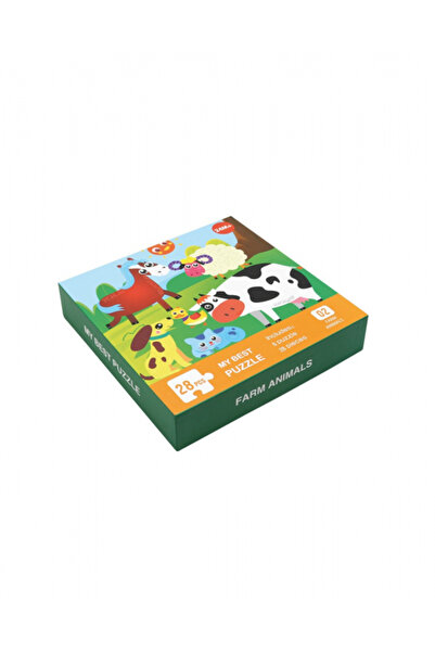 ANDREU TOYS Box with 6 Puzzles, 28 Pieces, Farm