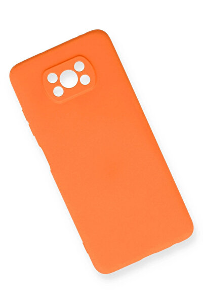 Epilons حافظة Pocophone X3 مصنوعة من السيليكون المخملي الداخلي - برتقالي