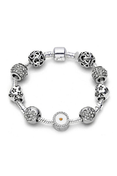 tga Bratara metal 9 charm argintiu