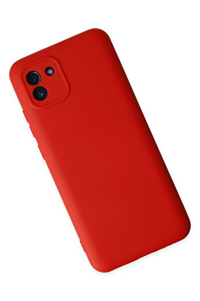 Epilons حافظة جالاكسي A03 نانو من الداخل مخملية من السيليكون - أحمر