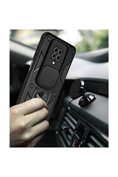 Epilons حافظة ريدمي نوت 9 من السيليكون مع حلقة عدسة بارس - أسود