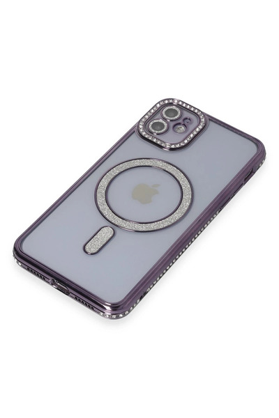 Epilons حافظة آيفون 11 جوكي سيلفر ماجنيتيك سيف - بنفسجي غامق