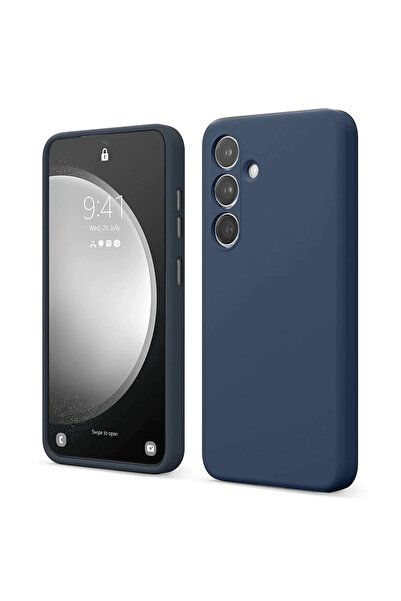 Najmaddin حافظة سامسونج جالاكسي A14 4G من نيو فيس سيليكون أول - أزرق داكن