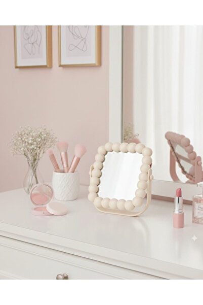 D&D Storee Sedefli Boncuk Model Makyaj Ayna Çift Taraflı 2 Boyutlu