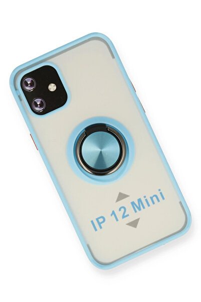 Najmaddin غطاء سيليكون مونتريال من Newface لهاتف آيفون 12 ميني مع حلقة - أزرق...