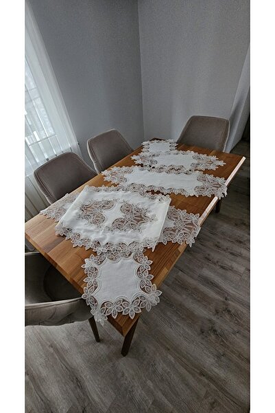 ZESA HOME 5 Piece Luxury Living Room Sets with Agar Guipure on Linen