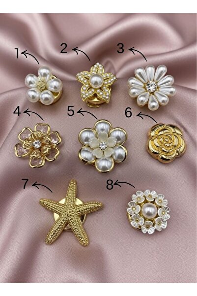 GKCBijoux Yeni Trend Kadın Kol Düğmesi Görünümlü Düğme Kapağı Broş Düğme Klip...