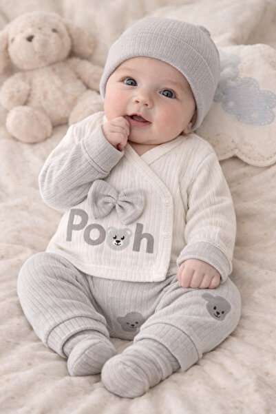 My Babies Label Yeni Doğan Ayıcık Desenli Kurdela Detaylı 5'li Takım 0-3 Aylı...